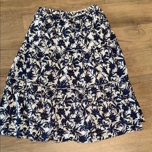 Caslon Navy Blue Floral Tiered Skirt size XL